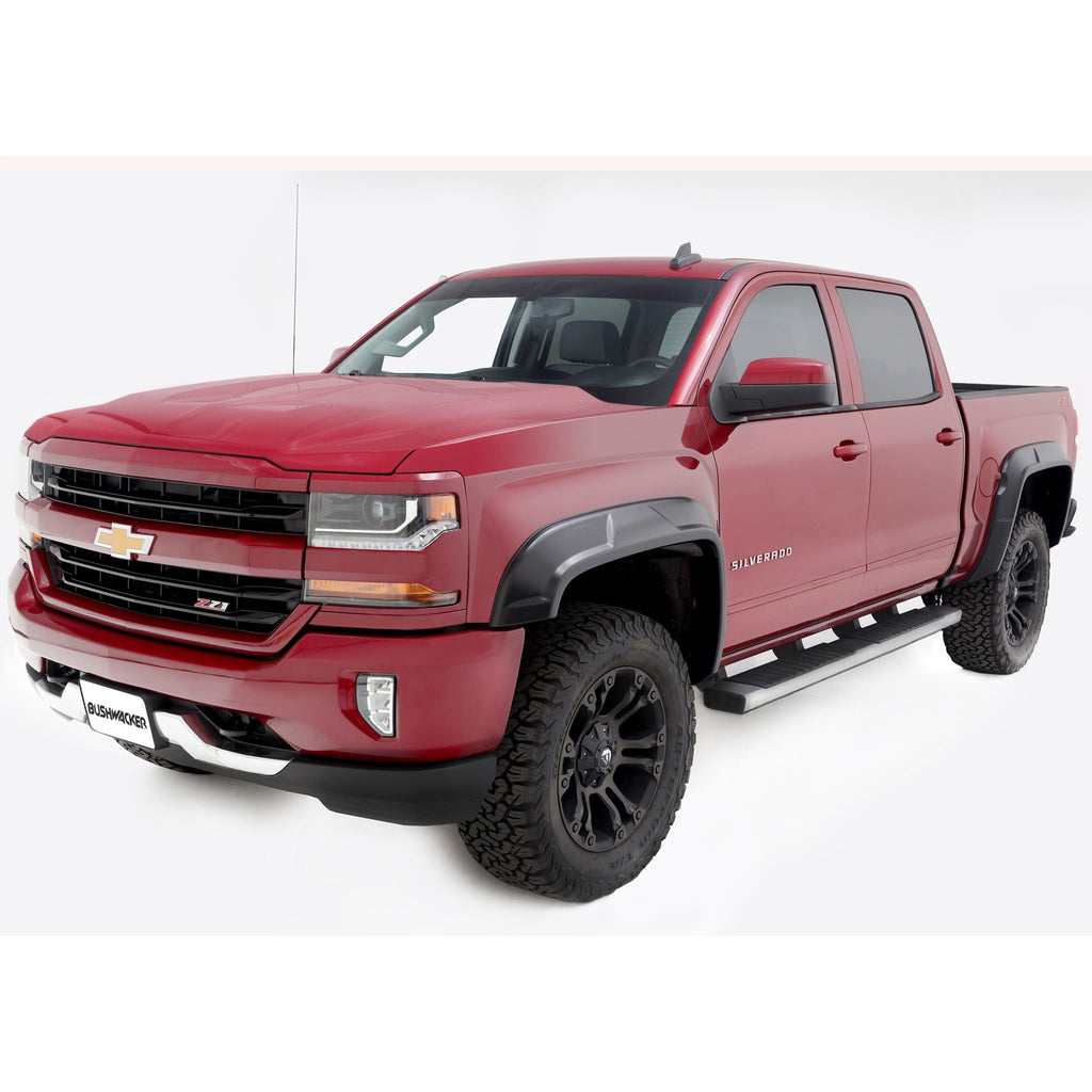Bushwacker 40944-02 DRT Style Fender Flares; Front and Rear 2014-2018 Chevrolet Silverado 1500