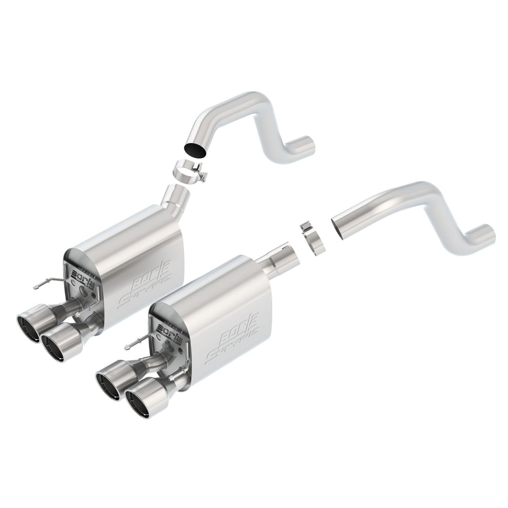 Borla 11917 | Borla S-Type II Axle-Back Exhaust System for 2006-2013 Chevrolet Corvette Z06/ZR1 (C6 Z06/C6 ZR1) 7.0L/6.2L V8 Manual Transmission Rear Wheel Drive (RWD) 2-Door Coupe.