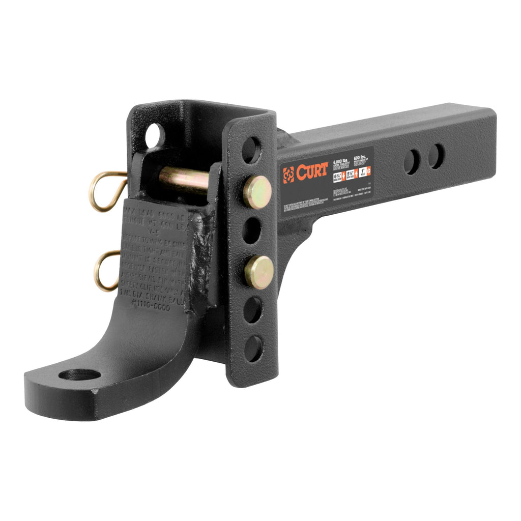 Adjustable Channel Mount with 1" Ball Hole (2" Shank 6000 lbs. 6-3/4" Drop)