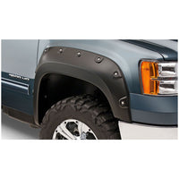 Bushwacker 40109-02 Black Boss Pocket/Rivet Style Smooth Finish Front Fender Flares for 2011-2014 Sierra 2500 HD/3500 HD