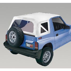 XHD Soft Top White Denim Clear Windows; 95-98 Suzuki Sidekicks