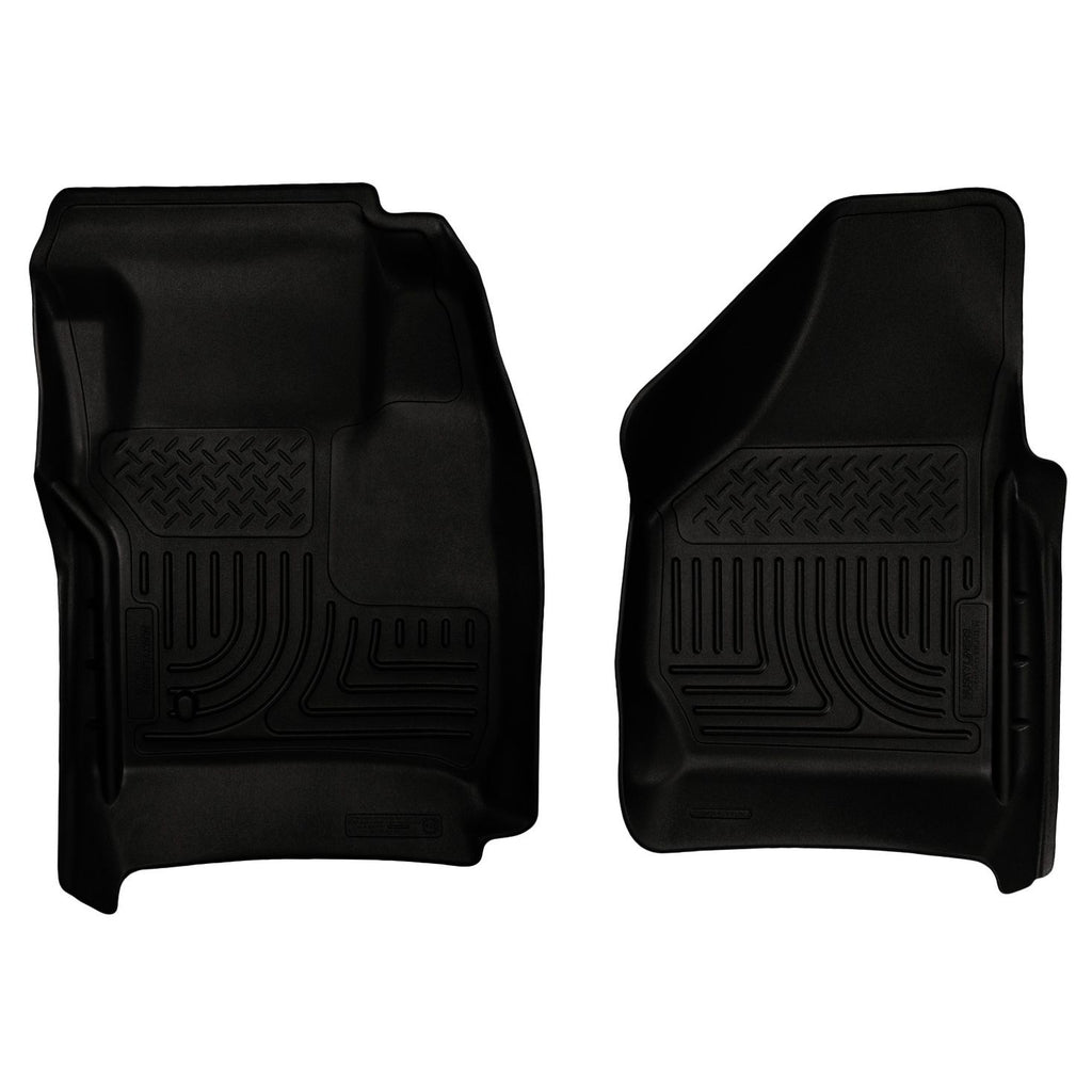 Husky Liners 18381 | Husky Liners Front Floor Liners, Fits 08-10 F250/F350/F450 W/O MAN 4X4 TRANSFER WEATHERBEATER FRONT FLOOR LINERS BLACK