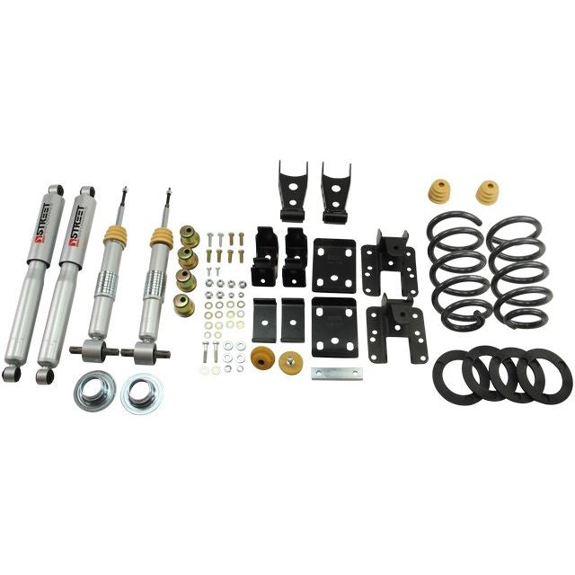 BELLTECH 651SP LOWERING KITS  Front And Rear Complete Kit W/ Street Performance Shocks 2007-2013 Chevrolet Silverado/Sierra (Ext Cab & Crew Cab) 1 in. or 2 in. F/4 in. R drop W/ Street Performance Shocks