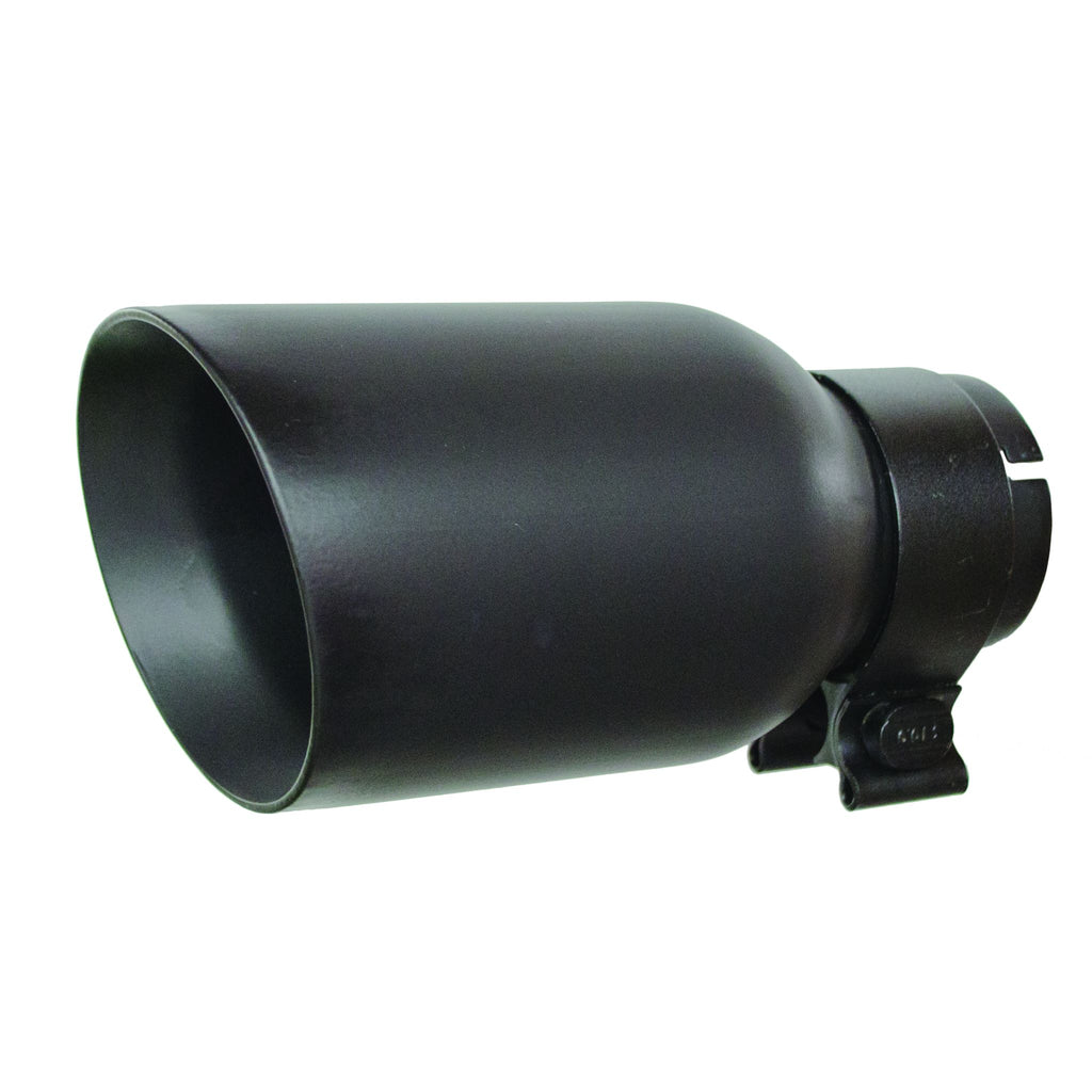 Go Rhino - GRT21248FB - Textured black powder coated Stainless Steel Exhaust Tip