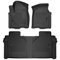 Husky Liners 94021 | Husky Liners Front & 2nd Seat Floor Liners; Front & 2nd Seat Floor Liners, Fits 19-C SILVERADO/SIERRA 1500 CREW CAB FRONT & 2ND SEAT FLOOR LINERS WEATHERBEATER SERIES BLACK