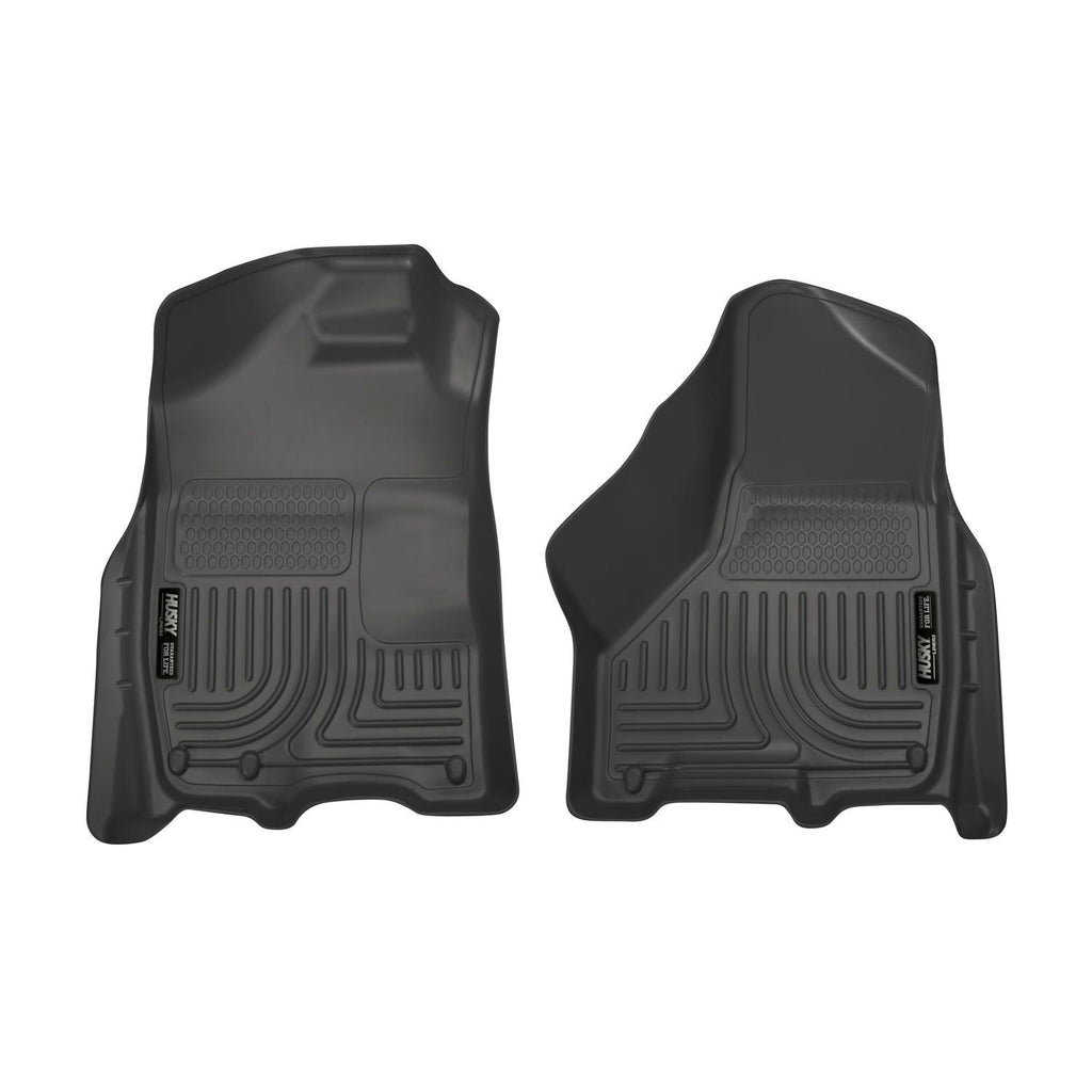 Husky Liners 18001 | Husky Liners Front Floor Liners, Fits 09-17 RAM 1500/2500/3500 W/ONE OR TWO CARPET HOOKS FRONT FLOOR LINERS BLACK