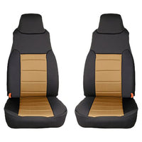 Neoprene Front Seat Covers Tan; 97-02 Jeep Wrangler TJ