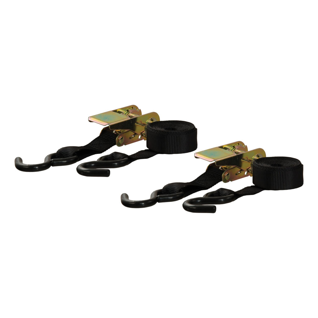 10' Black Cargo Straps with S-Hooks (500 lbs 2-Pack)