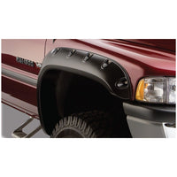 Bushwacker 50017-02 Black Pocket/Rivet Style Smooth Finish Front Fender Flares for 2002-2008 Dodge Ram 1500; 2003-2009 Ram 2500 3500