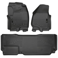 Husky Liners 99721 | Husky Liners Front & 2nd Seat Floor Liners (Footwell Coverage), Fits 12-16 F250/F350/F450 SUPER DUTY SUPER CAB(W/O MAN TRANSFER) FRONT/2ND SEAT FLOOR LINERS BLACK