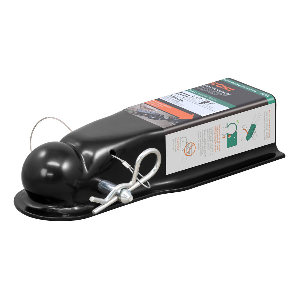 QuickPin No-Latch 2" Trailer Coupler (2-1/2" Channel 3500 lbs)