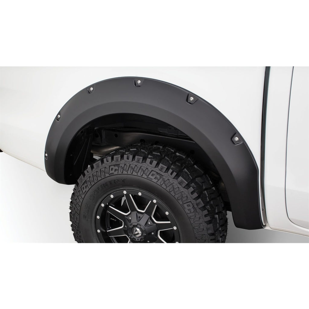 Bushwacker 20090-02 Black Pocket/Rivet Style Smooth Finish Rear Fender Flares for 2011-2018 Ford Ranger