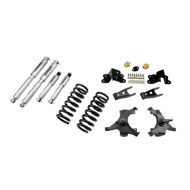 BELLTECH 687SP LOWERING KITS  Front And Rear Complete Kit W/ Street Performance Shocks 1992-1998 Chevrolet Silverado/Sierra C1500 (Std Cab ext 454 SS) 3 in. F/4 in. R drop W/ Street Performance Shocks