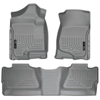 Husky Liners 98202 | Husky Liners Front & 2nd Seat Floor Liners (Footwell Coverage), Fits 07-13 SILVERADO/SIERRA 1500/07-14 2500/3500 CREW(NOT W/MANUAL SHIFTER)FRONT & 2ND SEAT FLR LNRS GREY