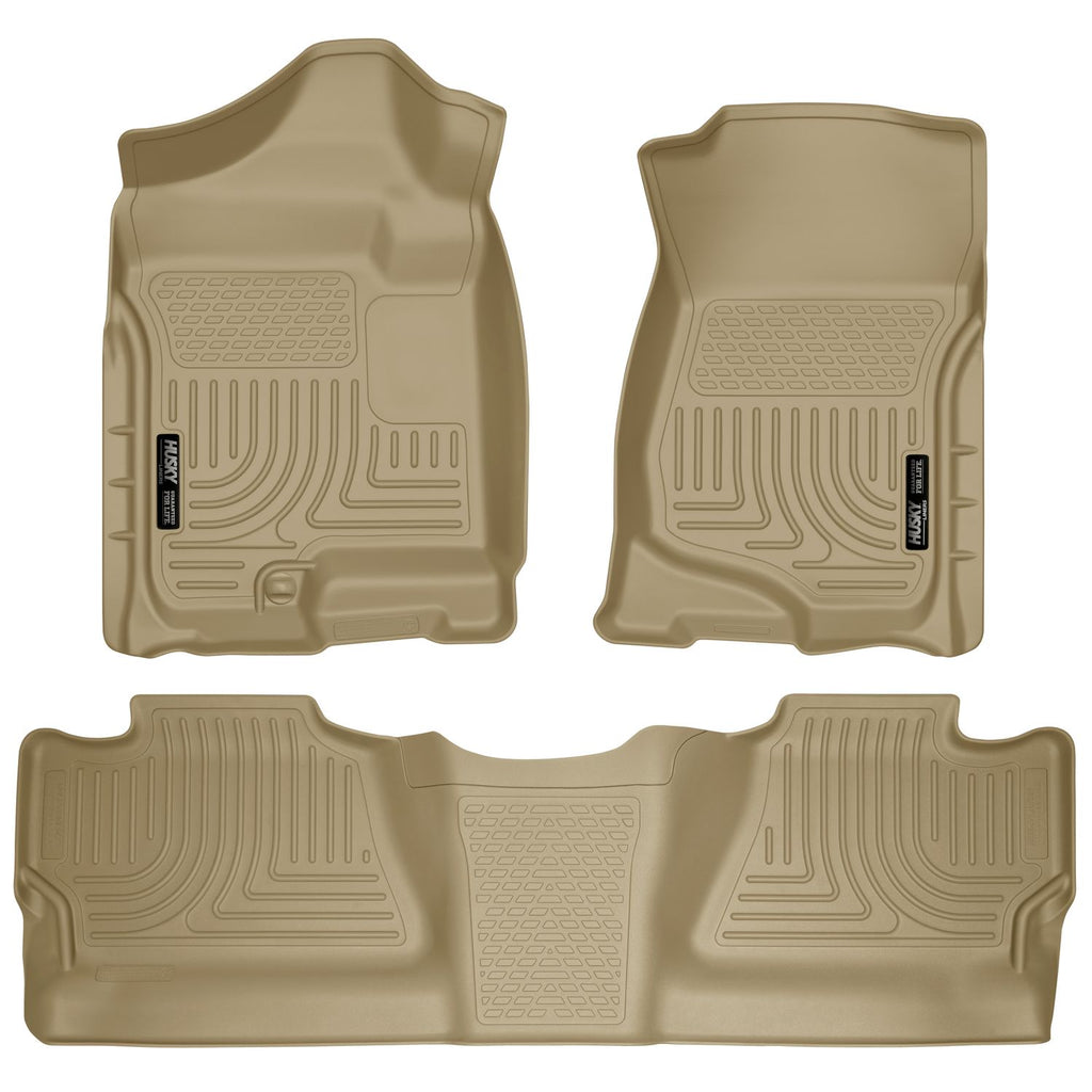 Husky Liners 98203 | Husky Liners Front & 2nd Seat Floor Liners (Footwell Coverage), Fits 07-13 SILVERADO/SIERRA 1500/07-14 2500/3500 CREW(NOT W/MANUAL SHIFTER)FRONT & 2ND SEAT FLR LINERS TA