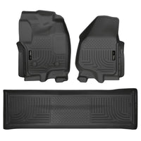 Husky Liners 99711 | Husky Liners Front & 2nd Seat Floor Liners (Footwell Coverage), Fits 12-16 F250/F350/F450 SUPER DUTY CREW CAB(W/O MAN TRANSFER) FRONT/2ND SEAT FLOOR LINERS BLACK