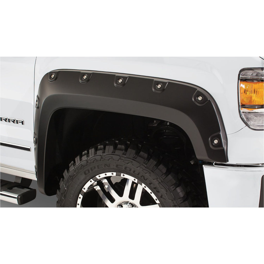 Bushwacker 40117-02 Black Boss Pocket/Rivet Style Smooth Finish Front Fender Flares for 2014-2015 GMC Sierra 1500