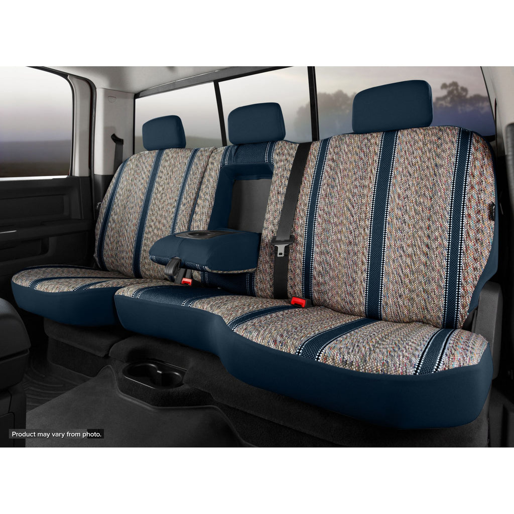 FIA-TR42-92 NAVY | 14-16 SILVERADO/SIERRA 1500/15-16 2500/3500 TR REAR 60/40 SEAT COVER W/ADJ HEAD, ARMREST W/CUP NAVY