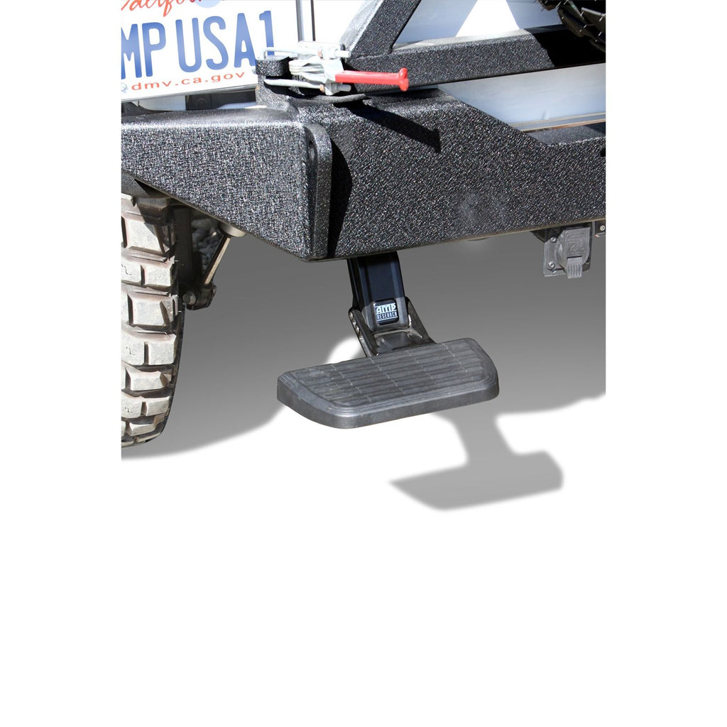 AMP Research 75311-01A BedStep Retractable Bumper Step for 2007-2018 Jeep Wrangler JK 2-Door (Compatible with some factory and aftermarket bumpers)