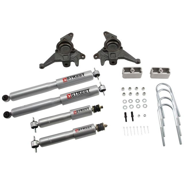 BELLTECH 624SP LOWERING KITS  Front And Rear Complete Kit W/ Street Performance Shocks 1998-2003 Chevrolet Blazer/Jimmy 6 cyl. (incl Extreme) 2 in. F/2 in. R drop W/ Street Performance Shocks