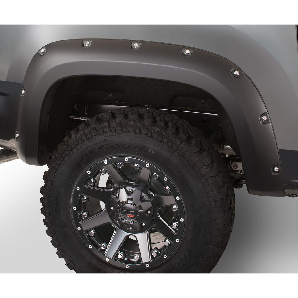 Bushwacker 40102-02 Black Pocket/Rivet Style Smooth Finish Rear Fender Flares for 2019-2022 GMC Sierra 1500