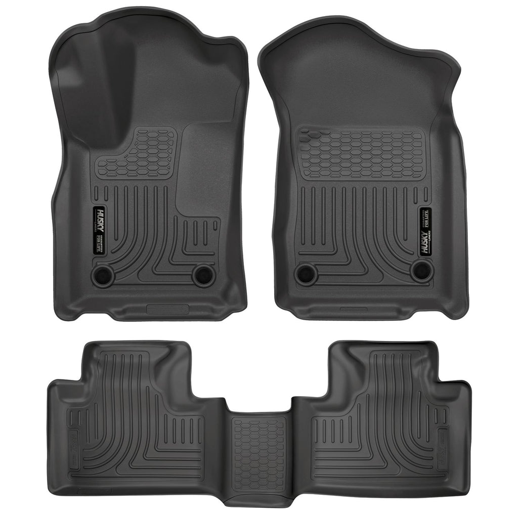 Husky Liners 99151 | Husky Liners Front & 2nd Seat Floor Liners, Fits 16-C DURANGO/GRAND CHEROKEE/DURANGO FRONT AND REAR WEATHERBEATER SERIES BLACK