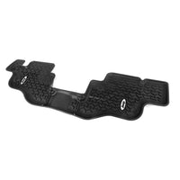 Rugged Ridge DMC-12950.22 | Floor Liners, Rear, Black, Jeep Logo; 76-95 Jeep CJ7/Wrangler YJ