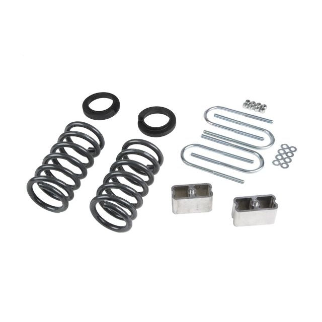 BELLTECH 630 LOWERING KITS  Front And Rear Complete Kit W/O Shocks 1982-2004 Chevrolet S10/S15 Pickup 4&6 cyl. (Std Cab) 83-97 Chevrolet Blazer/Jimmy 4&6 cyl. 2 in. or 3 in. F/3 in. R drop W/O Shocks
