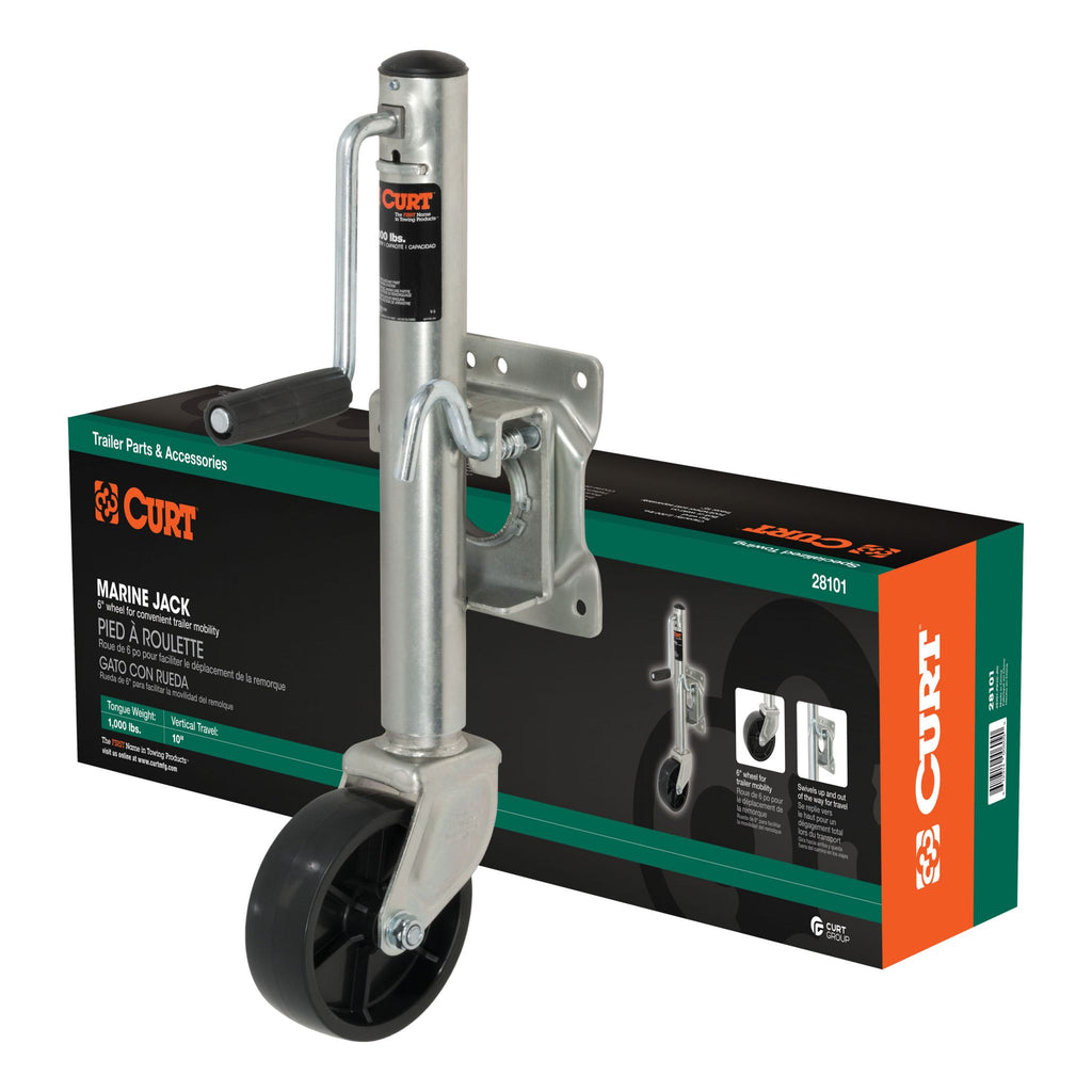 Marine Jack with 6" Wheel (1000 lbs 10" Travel Packaged)