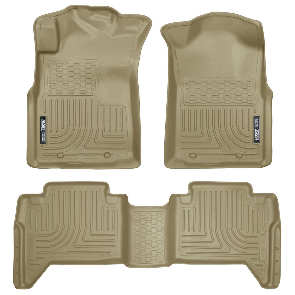 Husky Liners 98953 | Husky Liners Front & 2nd Seat Floor Liners (Footwell Coverage), Fits 05-15 TACOMA CREW CAB WEATHERBEATER FRONT & 2ND SEAT FLOOR LINERS TAN