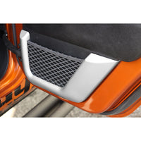 Rugged Ridge 11152.22 | Door Net Trim, 2nd Row, Brushed Silver; 11-16 Jeep Wrangler JK
