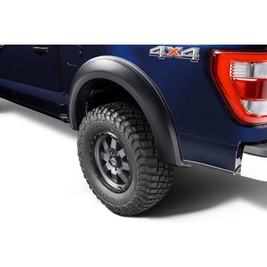 Bushwacker 20136-02 Black Extend-A-Fender Style Smooth Finish Rear Fender Flares for 2021-2022 Ford F-150
