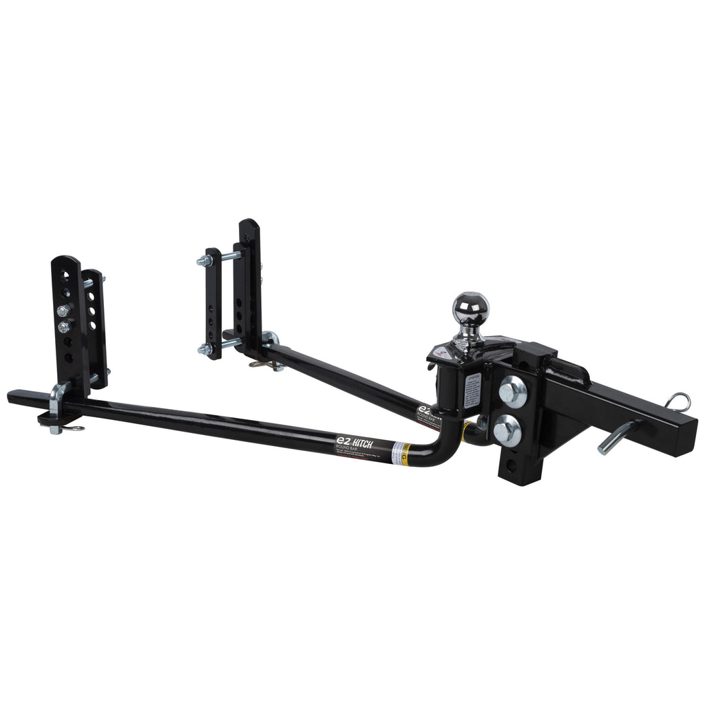 e2 6K round-bar weight distributing hitch with built-in sway control.