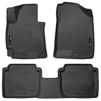 Husky Liners 98941 | Husky Liners Front & 2nd Seat Floor Liners, Fits 14-16 ELANTRA FRONT & 2ND SEAT FLOOR LINERS (FOOTWELL COVERAGE) WEATHERBEATER SERIES BLACK