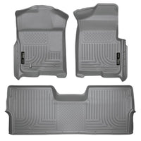 Husky Liners 98332 | Husky Liners Front & 2nd Seat Floor Liners (Footwell Coverage), Fits 09-14 F150 SUPERCREW WEATHERBEATER FRONT/2ND SEAT FLOOR LINERS GREY