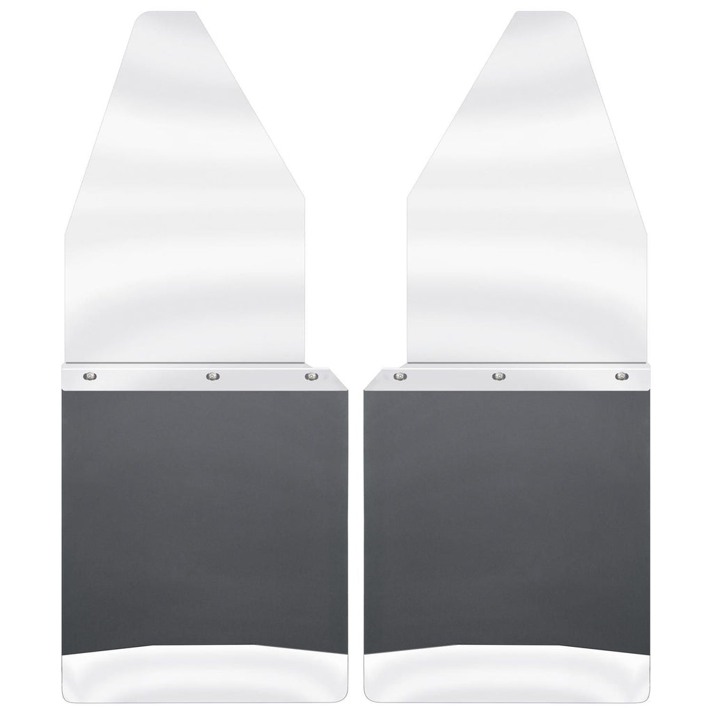 Husky Liners 17099 | Husky Liners Kick Back Mud Flaps 12 Wide - Stainless Steel Top and Weight, Fits 88-17 FORD KICK BACK MUD FLAPS FRONT 12IN WIDE - STAINLESS STEEL TOP AND WEIGHT