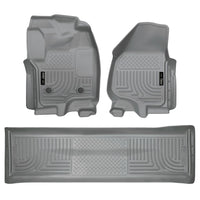 Husky Liners 99712 | Husky Liners Front & 2nd Seat Floor Liners (Footwell Coverage), Fits 12-16 F250/F350/F450 SUPER DUTY CREW CAB(W/O MAN TRANSFER) FRONT/2ND SEAT FLOOR LINERS GREY