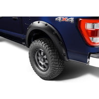 Bushwacker 20134-02 Black Pocket/Rivet Style Smooth Finish Rear Fender Flares for 2021-2022 F-150