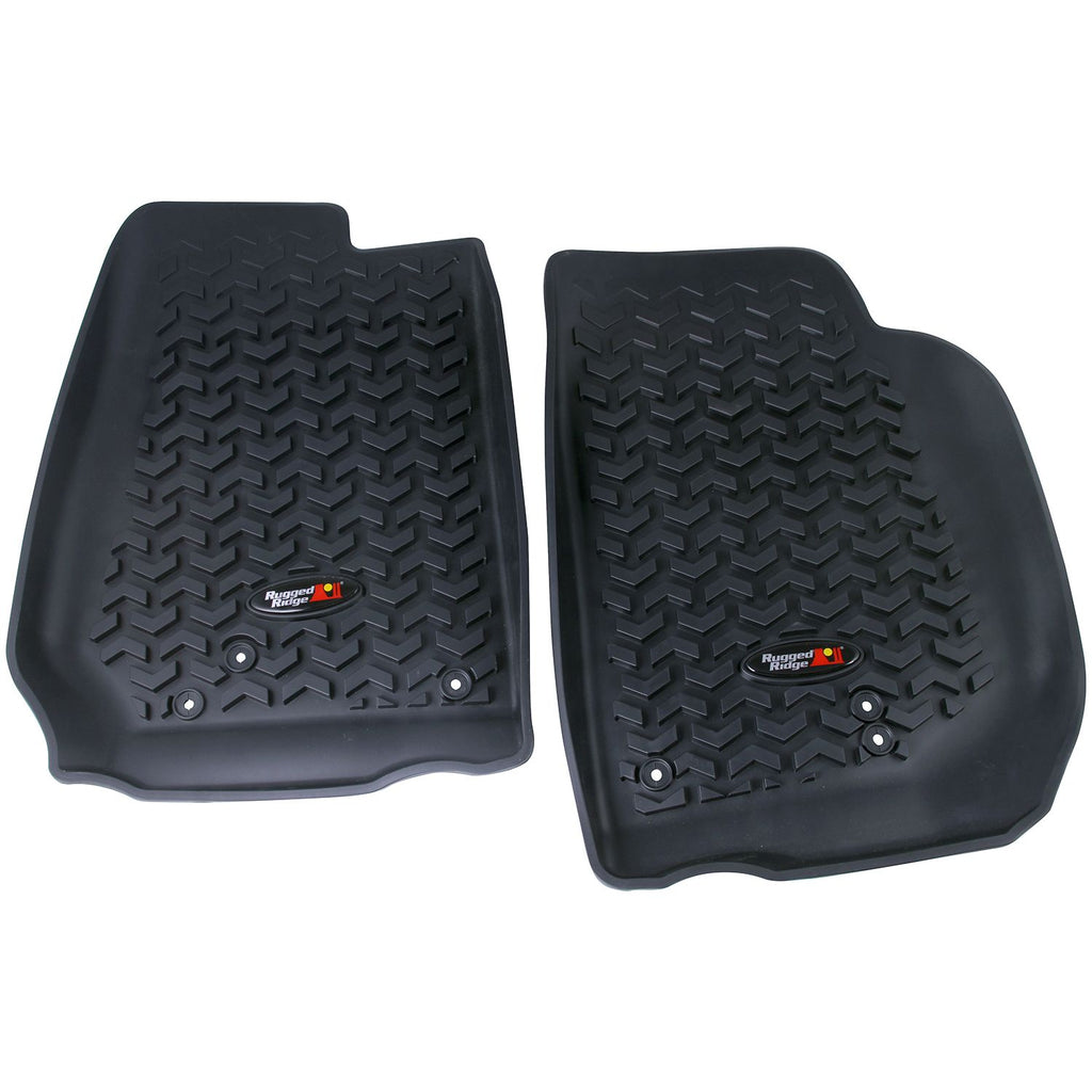 Floor Liners Front Black; 07-16 Jeep Wrangler JK