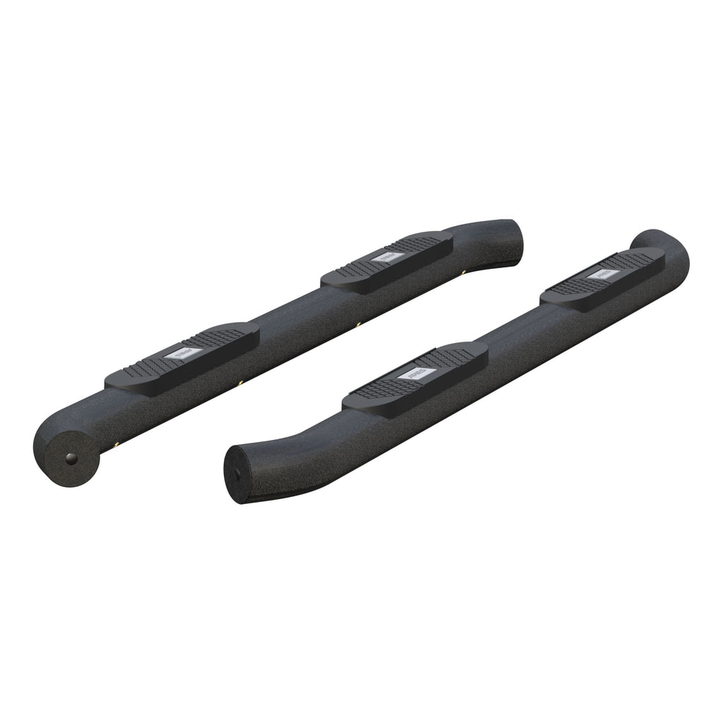 Big Step 4" Black Aluminum Round Side Bars Select Silverado Sierra Crew