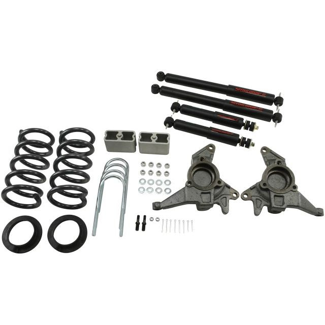 BELLTECH 626ND LOWERING KITS  Front And Rear Complete Kit W/ Nitro Drop 2 Shocks 1998-2003 Chevrolet Blazer/Jimmy 6 cyl. (except Extreme) 4 in. or 5 in. F/3 in. R drop W/ Nitro Drop II Shocks