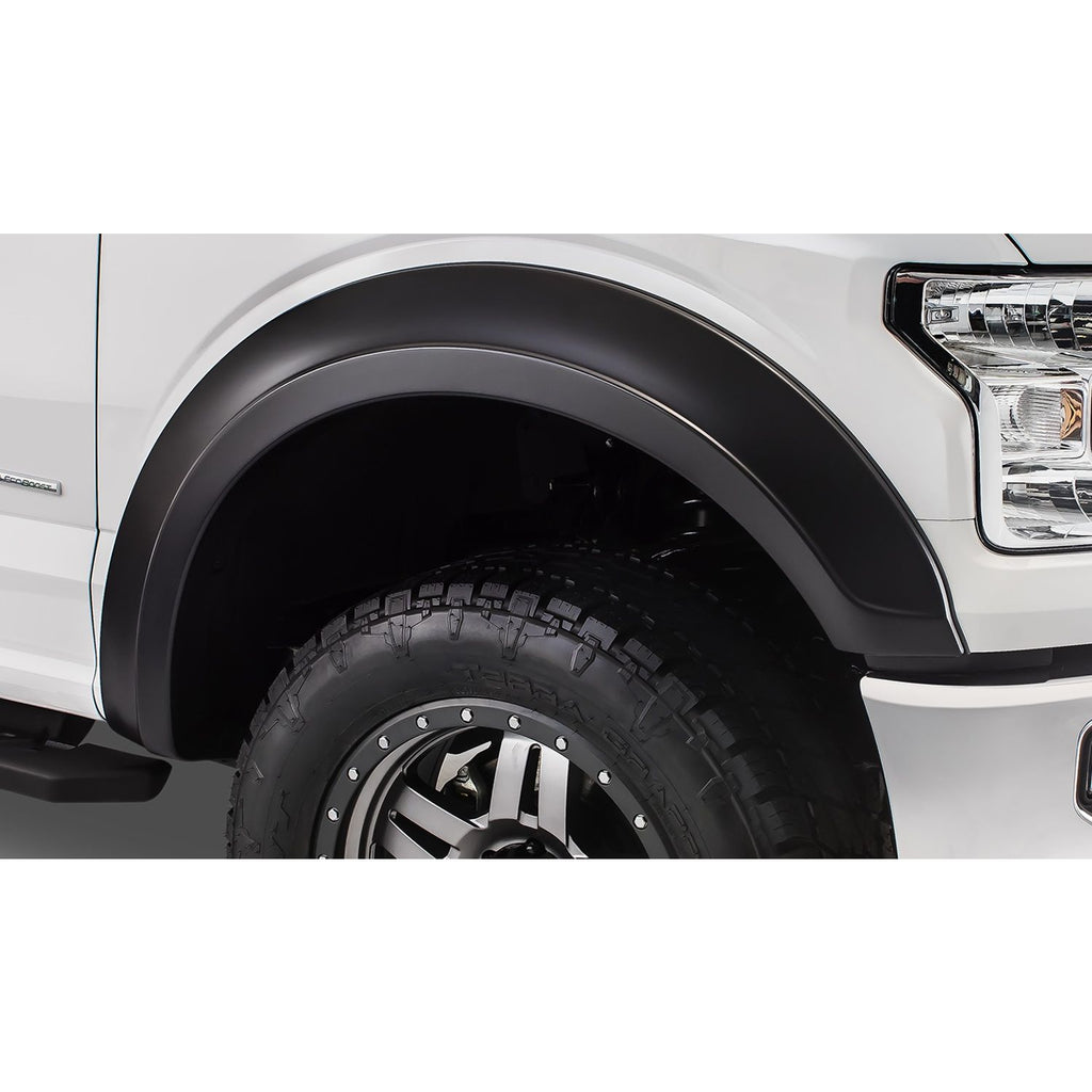 Bushwacker 20093-02 Black Extend-A-Fender Style Smooth Finish Front Fender Flares for 2015-2017 Ford F-150