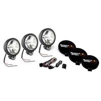 Rugged Ridge 15207.61 | 6 Inch Round Halogen Light kit, Set of 3, Black;