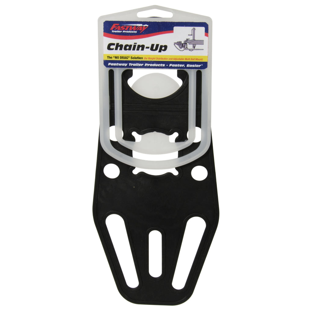 Keep trailer safety chains from dragging. Fits wieght dist. or multi-ball hitch.