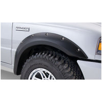 Bushwacker 21037-02 Black Pocket/Rivet Style Smooth Finish Front Fender Flares for 1993-2011 Ford Ranger (Excludes FX4)
