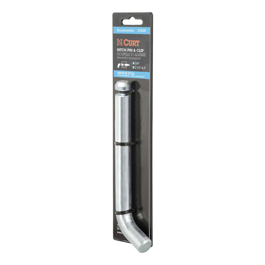 Heavy-Duty 5/8" Hitch Pin with Groove (2-1/2" or 3" Receiver Zinc Packaged)