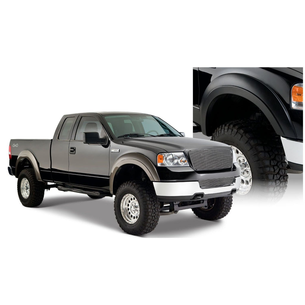 Bushwacker 20915-02 Black Extend-A-Fender Style Smooth Finish 4-Piece Fender Flare Set for 2004-2008 Ford F-150