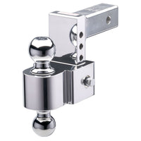 Flash E series adj. alum. ball mount, 4'' drop 5'' rise, chrome 2'' & 2-5/16''